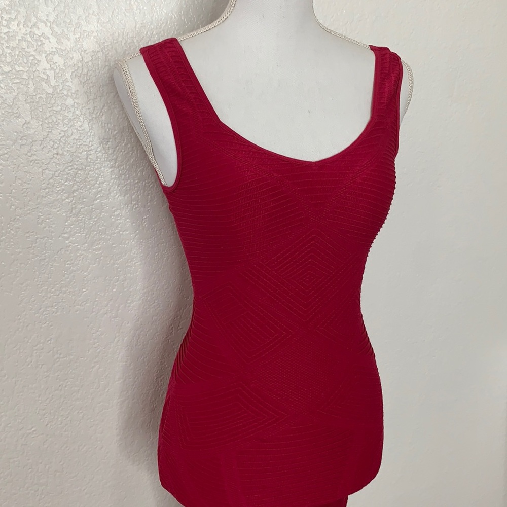 Bebe bodycon sleeveless dress burgundy red Xs/S
